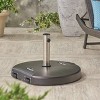Okak Round Umbrella Base with Stainless Steel Collar, Patio Umbrella Stand with Concrete Weight, Outdoor Umbrella Base for Garden, Backyard, Black - 2 of 4