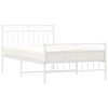vidaXL Twin XL Metal Bed Frames with Headboard, Under Bed Storage, Noise Free, White, No Mattress - 2 of 4