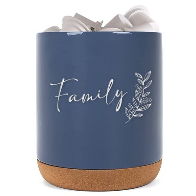 Elanze Designs Family Navy Blue X-Large Cork Bottom, Kitchen Counter, Ceramic Stoneware, Coffee, Tea and Hot Chocolate, Machine Brewing, K Capsule Pod