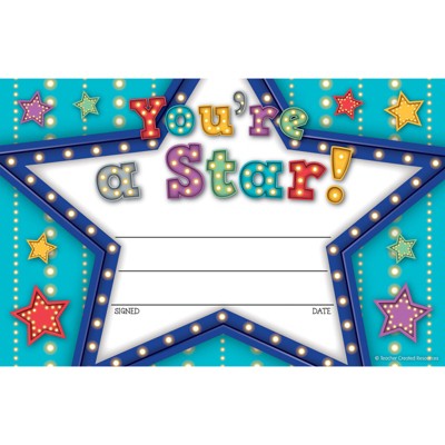 Teacher Created Resources Marquee You?re a Star Awards (Case of 6)