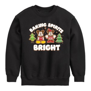 Boys' - Disney - Mickey and Minnie Baking Spirits Bright Christmas Graphic Long Sleeve Fleece Sweatshirt - 1 of 4