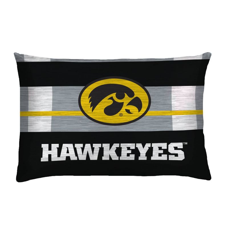 NCAA Iowa Hawkeyes Heathered Stripe Queen Bedding Set in a Bag - 3pc, 3 of 4