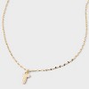 14K Gold Dipped Enamel "T" Initial Pendant Necklace - A New Day™ Gold/White - 4 of 4