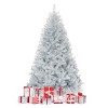 Tangkula 6Ft Hinged Artificial Silver Tinsel Christmas Tree with Metal Stand - 2 of 4