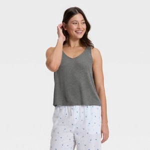 Women's Cozy Ribbed Pajama Tank Top - Auden™ - 1 of 4