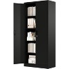 71" Metal Storage Cabinet with Doors, Lock and 4 Adjustable Shelves, Tall Pantry Cabinet for Garage, Office, Bedroom, Shop, Craft Room, Black - 2 of 4