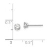 Black Bow Jewelry 4mm Round Cubic Zirconia Stud Earrings in 14k White Gold - 4 of 4