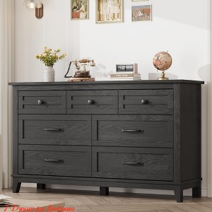 Entryway 7 Dresser for Bedroom, 54 in Wide Drawer Dresser with Storage Freestanding, Wooden Closet Storage Chest - 1 of 4