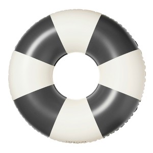 Sunnylife: Black Stripe Tube Pool Ring, 41" Inflatable Float, Water & Beach Play - 1 of 4