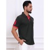 INSPIRE CHIC Men's Pattern Contrast Color Short Sleeve  Pique Polo Shirt - 4 of 4