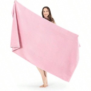 100 Turkish Cotton Jumbo Bath Sheet, 40x80 Inch, Rose, Premium Hotel Quality - 1 of 4