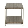 Vynxaria Contemporary Modern End Table Aged Graphite, Metal Frame & Wood (Hardwood/Oak Veneer), Fixed Shelf, 23"W×27"D×24"H - 2 of 4
