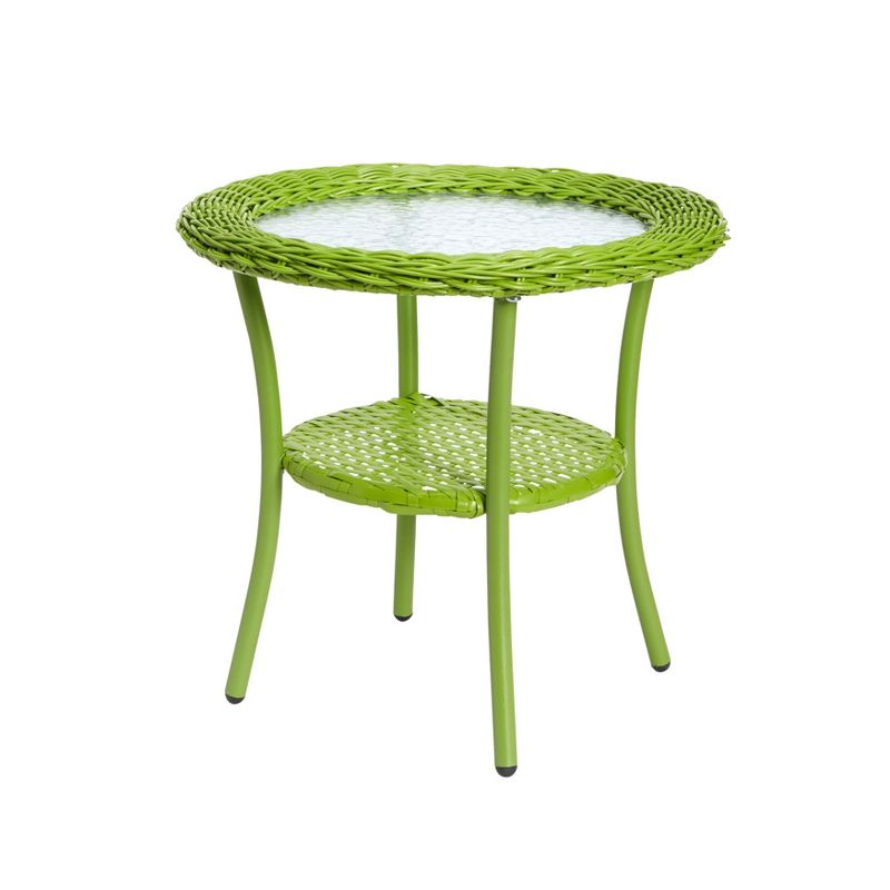 Outdoor Living  Roma All-Weather Wicker Side Table - 18"Diam. x 17"H, 1 of 2