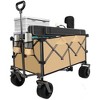 CAVINAS Folding Heavy Duty Wagon Cart with Adjustable Handle & Cup Holders,Shopping Cart with Quiet Wheels,Wagon for Camping,Shopping - 2 of 4
