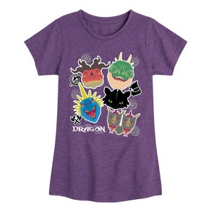Girls' - How to Train Your Dragon - Dragons Fitted Short Sleeve Graphic T-Shirt - 1 of 4