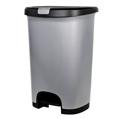 Hefty 12.1 gal. Step On Plastic Trash Can, Gray This Hefty StepOn