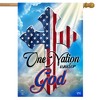 One Nation Under God Cross House Flag Patriotic Religious 28" x 40" Briarwood Lane - 2 of 4