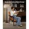 VEVOR Accent Chair, Mid Century Modern Armchair with Solid Wood Frame and Non-Slip Legs, Upholstered Leisure Chair with PU Leather, Brown - 3 of 4