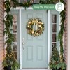 Christmas Wreath, Pre-Lit Xmas Wreath for Front Door with Gold Bowknot, Artificial Pre-Decorated Wreath with Ball Ornaments, Ribbons, Pine Cones - 4 of 4