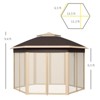 VisioGear 13'*13' Pop Up Gazebo, Hexagonal Canopy Shelter with 6 Zippered Mesh Netting for Garden, Wedding, Party, Beige, 159.6"*111.6"*159.6" - 3 of 4