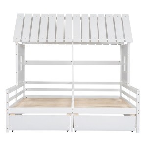 YOOCOZZ Twin Size House Platform Double-Bed with Roof and Windows and 2 Storage Drawers - 1 of 4