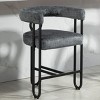 Bar Stool for Sale, Modern Chenille Upholstered Counter Height Bar Stool with Three Legs,Kitchen Island Bistro Pub Bar Stool-Cuddlewood - 2 of 4