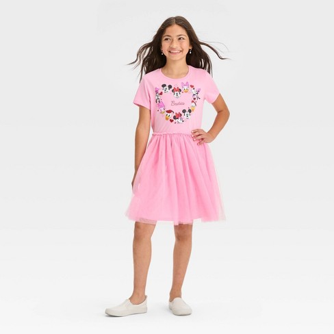 Girls' Minnie Mouse Besties Tulle Dress - Light Pink Xs : Target