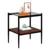 Set of 2 Rectangle End Table, Tempered Glass Tabletop with MDF layer, Modern Table for Living Room , Gray Glass - 3 of 4