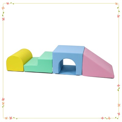 Soft Foam Climbing Blocks for Toddlers - 4 Piece Indoor Play Set