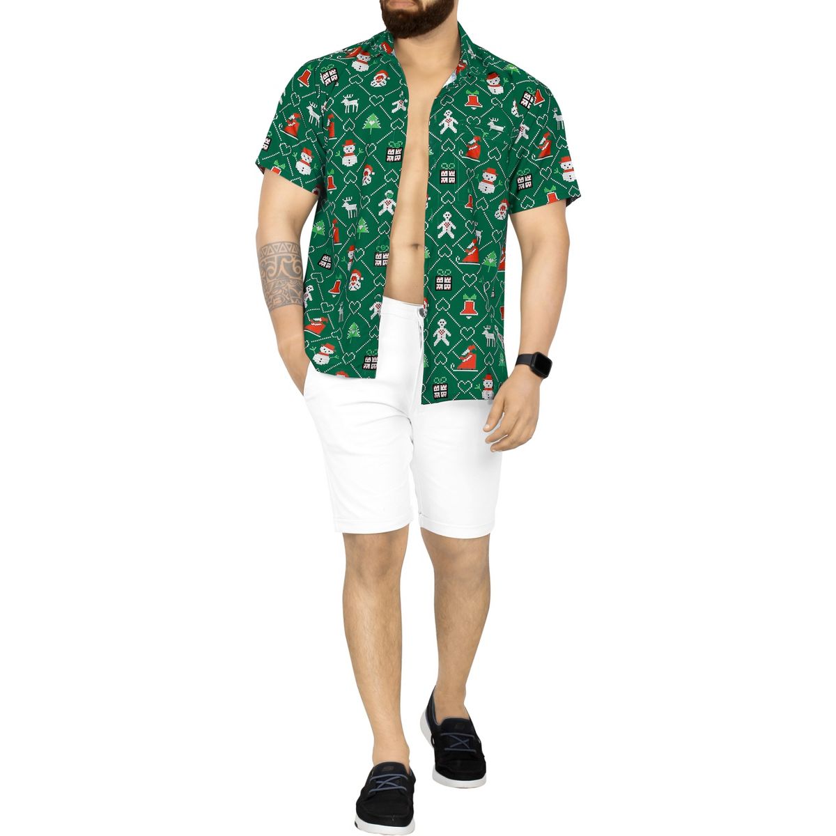 HAPPY BAY Mens Hawaiian Shirts Short Sleeve Button Down Shirt Men's Christmas Party Shirts Casual Holiday Shirts for Men Funny - thumbnail 3
