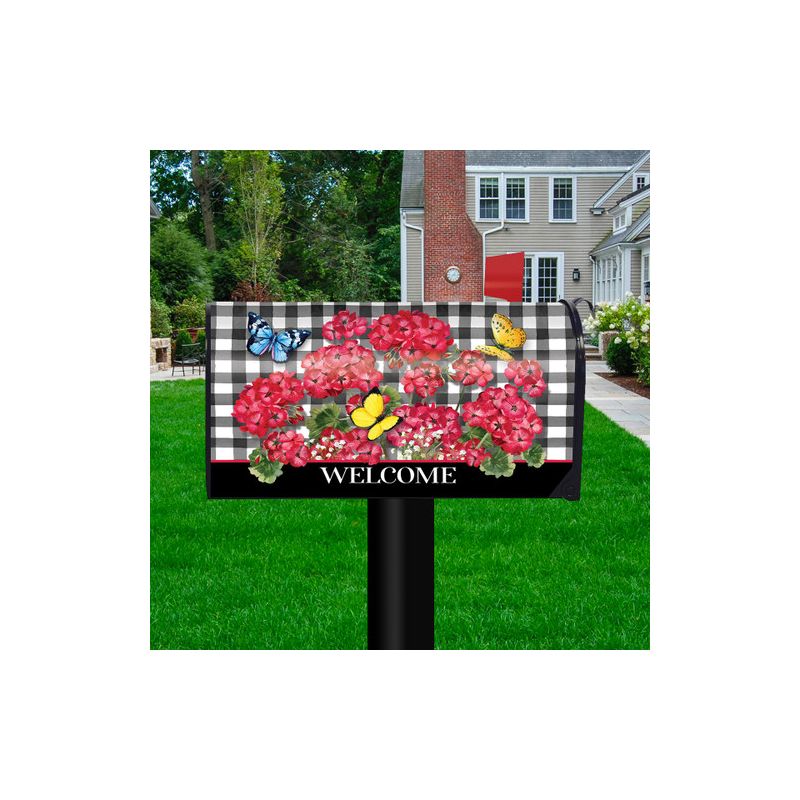 Checkered Geraniums Summer Magnetic Mailbox Cover Floral Standard Briarwood Lane, 2 of 4