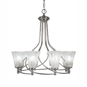 Toltec Lighting Capri 8 - Light Chandelier in  Brushed Nickel with 5.5" Fluted Italian Ice Shade - 1 of 1