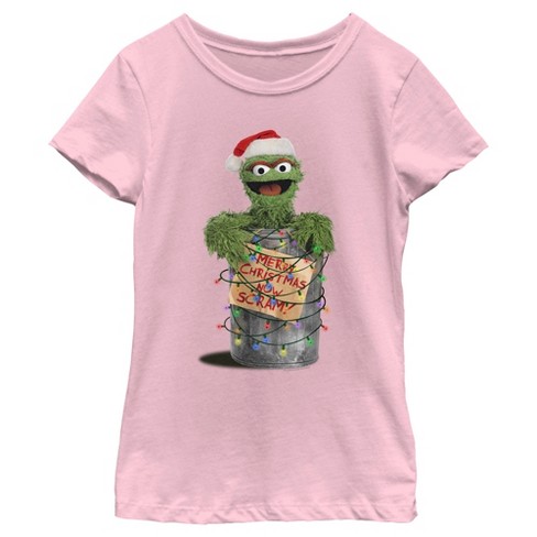 Girl's Sesame Street Oscar the Grouch Merry Christmas T-Shirt - image 1 of 4