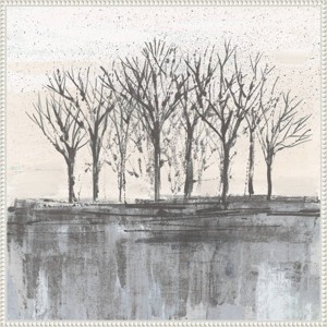 Amanti Art 30"x30" Trees at Dawn II Neutral by Silvia Vassileva Framed Canvas Wall Art - 1 of 4