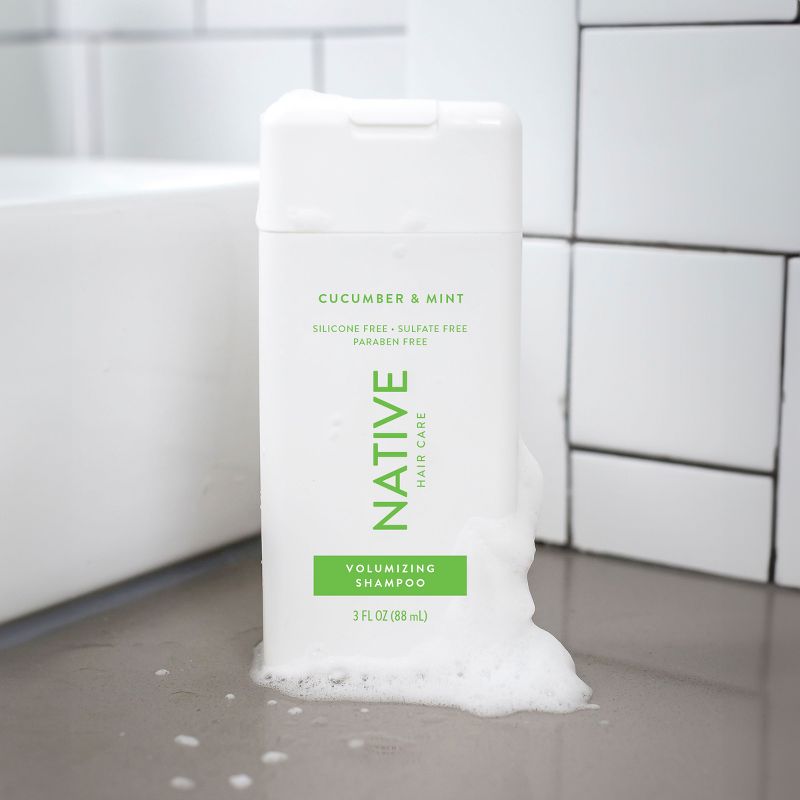 Native Travel Size Vegan Cucumber &#38; Mint Natural Volume Shampoo, Clean, Sulfate, Paraben and Silicone Free - 3 fl oz, 6 of 8