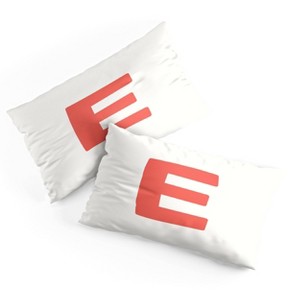 Deny Designs King April Lane Art Block Red Monogram E Microfiber Printed Pillow Sham - 1 of 3