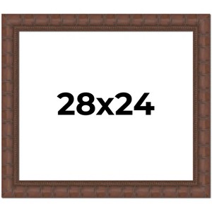 PosterPalooza | 28x24 Wide Bamboo Picture Frame, UV Acrylic, 4 Finishes - Brown, Black, Silver, and Natural - 1 of 4