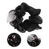 Unique Bargains Women's Fashion Elegant Leaves Flowers Hair Scrunchies Black 1 Pc - image 3 of 3