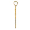 Black Bow Jewelry 14k Yellow Gold and White Rhodium Plated Fleur De Lis Key Pendant, 8mm - 2 of 4