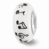 Black Bow Jewelry Fenton White Music Notes Glass & Sterling Silver Bead Charm - 3 of 4