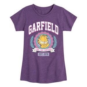 Girls' - Garfield - Collegiate Fitted Short Sleeve Graphic T-Shirt - 1 of 4