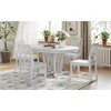 Dolonm Round Extendable Dining Table Set for 4-6 with 4 Cross-Back Chairs, Farmhouse Kitchen & Dining Room - 4 of 4