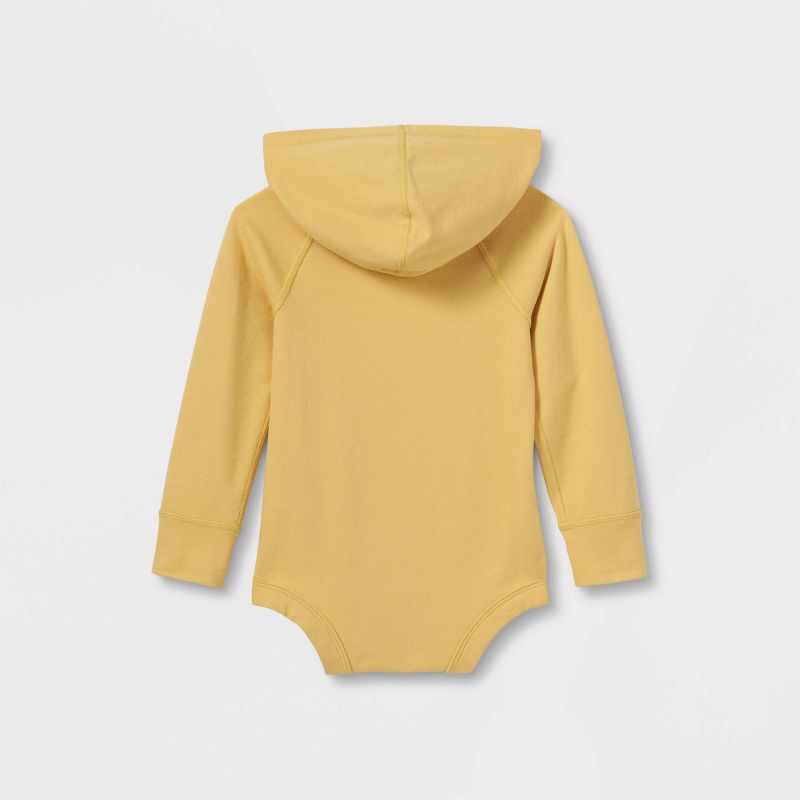 Toddler Girls' Adaptive Hooded Adjustable Long Sleeve Bodysuit - Cat & Jack™ Light Mustard Yellow, 2 of 4