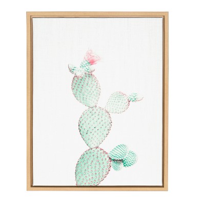 18" x 24" Sylvie Prickly Pear Framed Canvas by Simon Te Tai Natural - Kate and Laurel