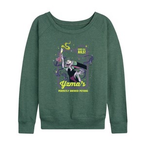 Women's - Disney Villains - Valentine's Day Lightweight French Terry Wide Neck Long Sleeve Shirt - 1 of 4