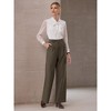 INSPIRE CHIC Women's Wide Leg Decorative Belt Waist Work Casual High Waisted Long Pants - 2 of 4