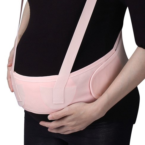 Unique Bargains Maternity Belt Abdomen Back Support Pregnancy Band with  Shoulder Strap Beige 1PC Pink