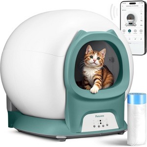Petcove Self-Cleaning Cat Litter Box with Auto Safety Sensors, Smart APP Control, and Odor-Free Technology - Pink - 1 of 4