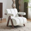 32.5'' Velvet Mid Century Modern Accent Chair with Upholstered Seat, Solid Wood Frame and Comfy Thick Cushion - 4 of 4