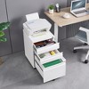 Runesay Mobile Filing Cabinet 3-Drawer with Lock, Legal/Letter Sized Office Storage Filing Cabinet - 4 of 4